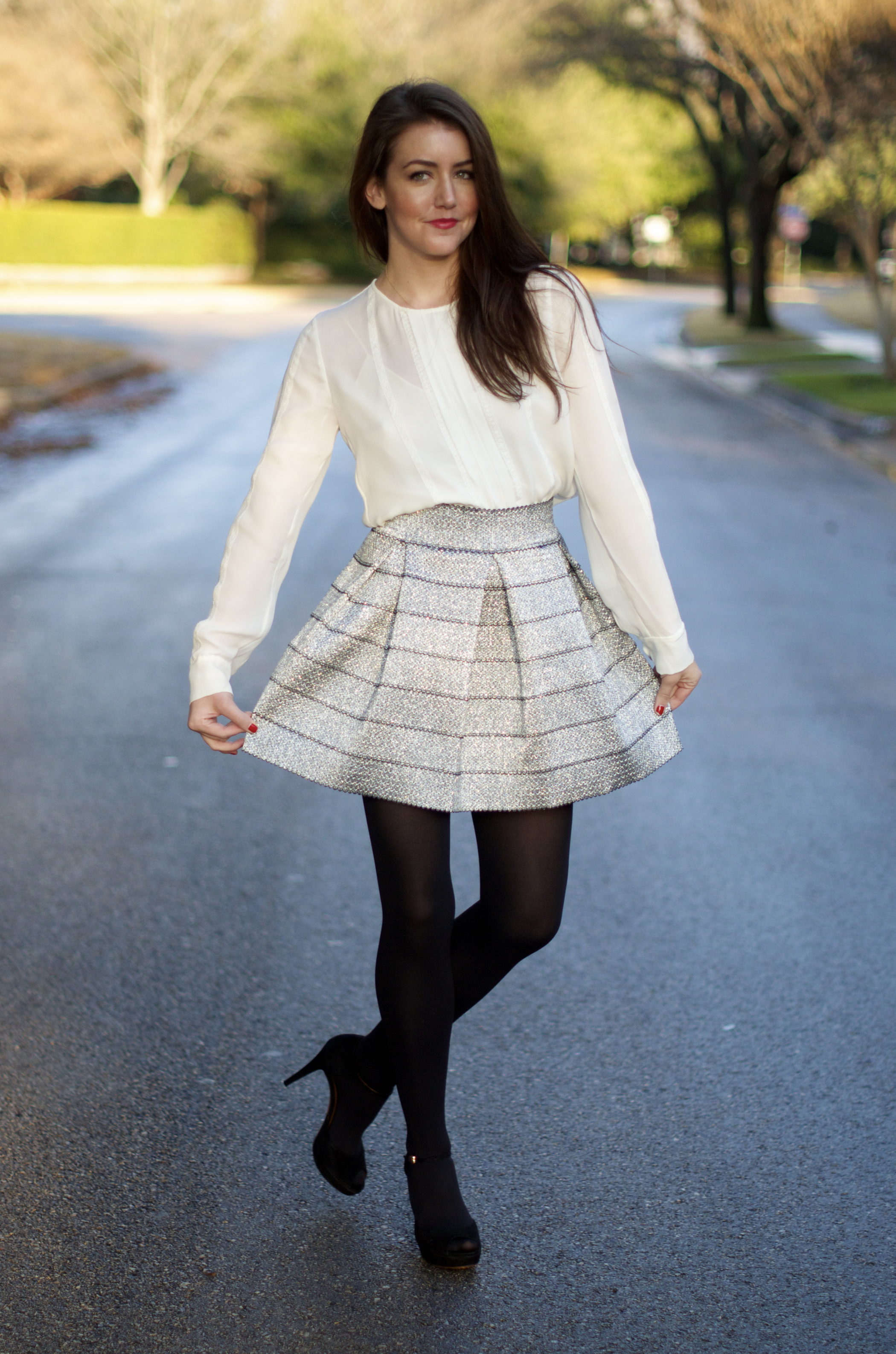 silver skirt fashion nova