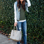 Amy Havins of Dallas Wardrobe styles a pair of 7 for all mankind distressed denim jeans.