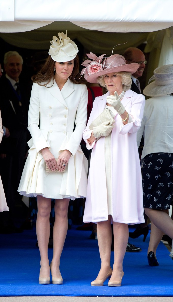 Kate Middleton and Camilla celebrate the queen of England.