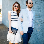 Amy and Wade Havins wear an outfit from Express for a night out.