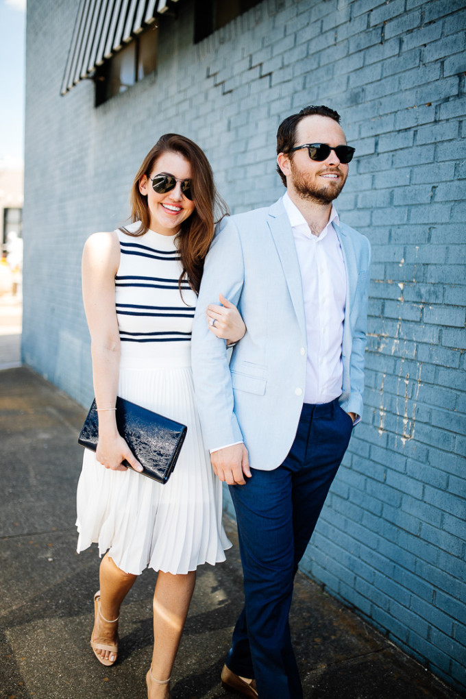 Amy and Wade Havins wear an outfit from Express for a night out.