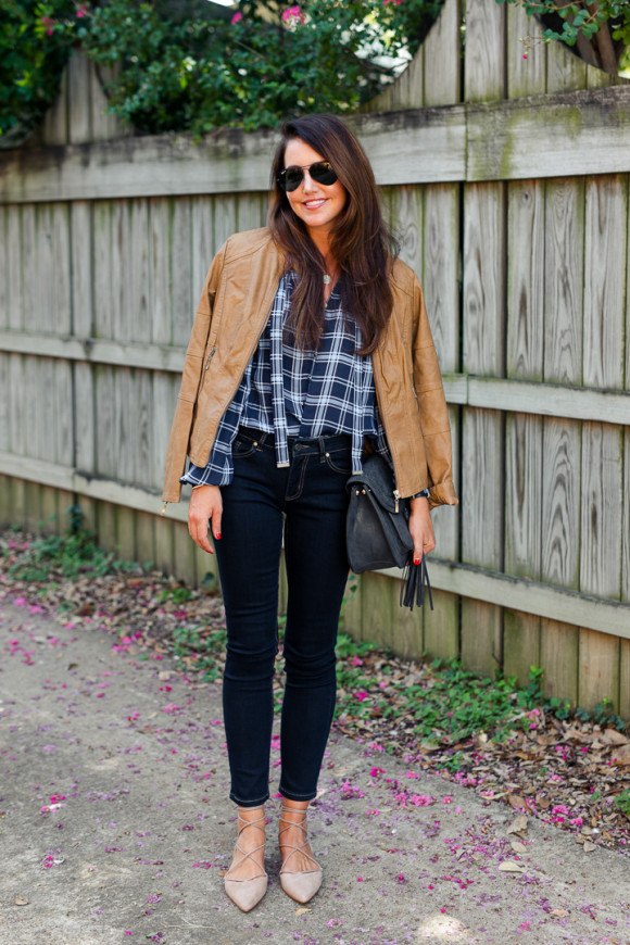Amy Havins shares her fall plaid style from Stein Mart.