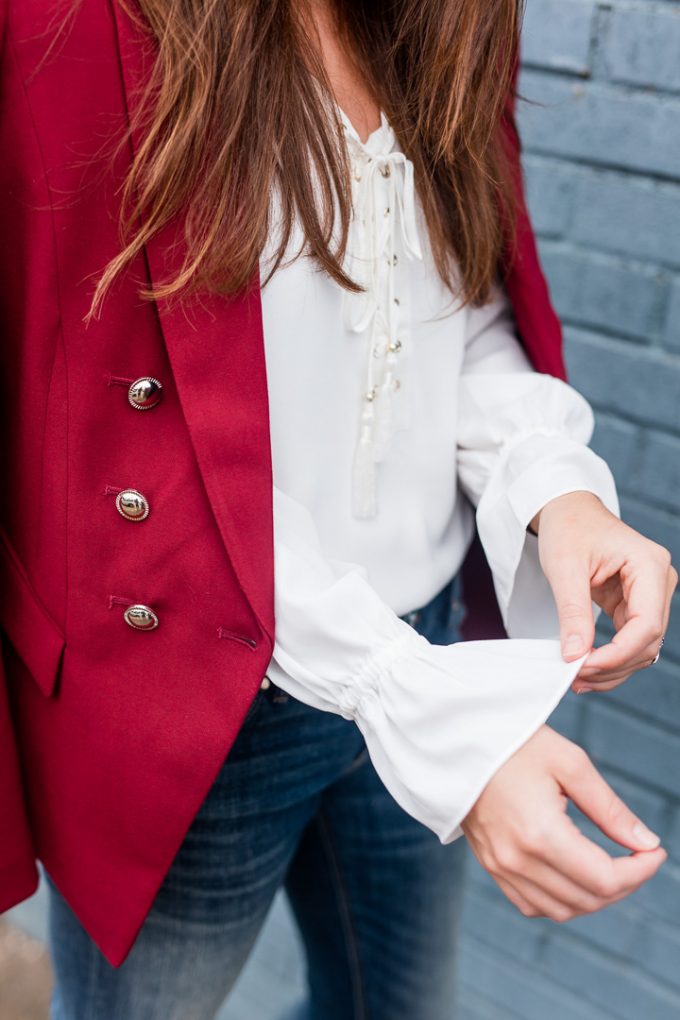 Amy Havins wears red, white and blue from white house black market.