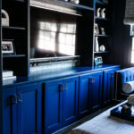 Amy Havins shares her blue and white upstairs tv room.