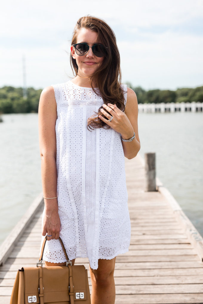 dress // flats // prada tote ( similar here ) // sunnies