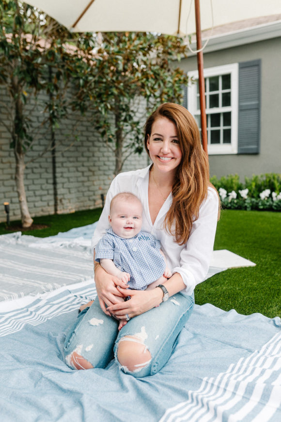 Amy Havins poses with baby Ralph.