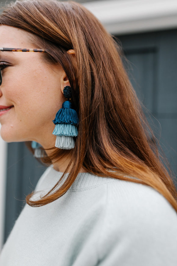 Amy havins shares how tassel earrings can change an outfit.