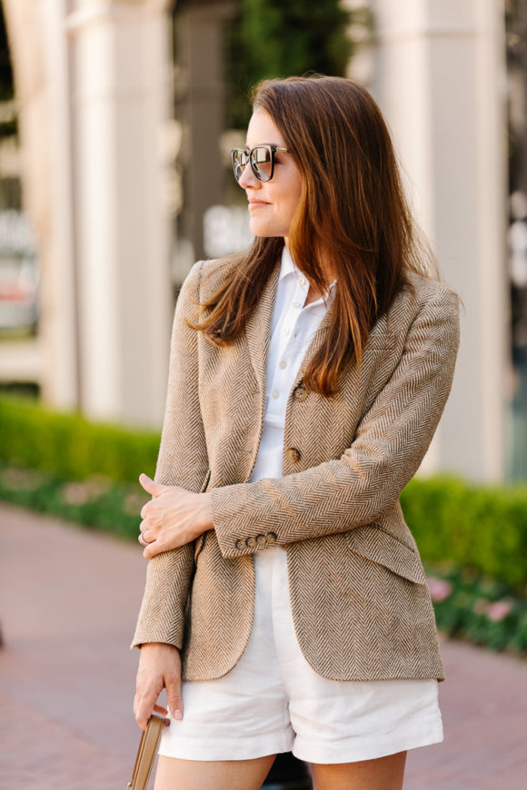 amy havins wears a polo ralph lauren summer suit.