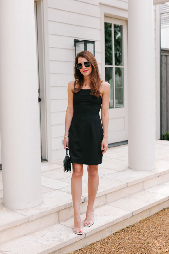 embellished black mini dress